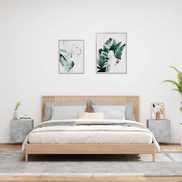 vidaXL 2 db betonsz&uuml;rke szerelt fa fali TV-szekr&eacute;ny 40,5 x 30 x 40 cm