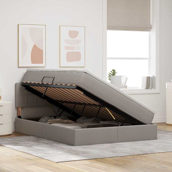 vidaXL &Aacute;gy t&aacute;rol&oacute;val &eacute;s LED l&aacute;mp&aacute;val T&oacute;psz&iacute;nű 140 x 190 cm sz&ouml;vet