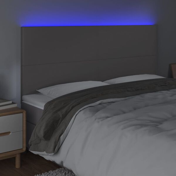 vidaXL sz&uuml;rke műbőr LED-es fejt&aacute;mla 180x5x118/128 cm