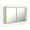 vidaXL t&ouml;lgysz&iacute;nű akril LED-es t&uuml;kr&ouml;s f&uuml;rdőszobaszekr&eacute;ny 80x12x45 cm