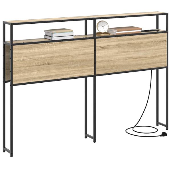 vidaXL T&aacute;rol&oacute; fejt&aacute;mla polcokkal t&aacute;rol&oacute;val sonoma t&ouml;lgy 120 cm Faanyag