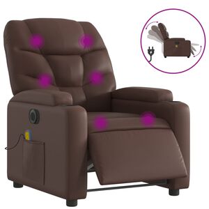 vidaXL barna műbőr elektromos d&ouml;nthető massz&aacute;zsfotel