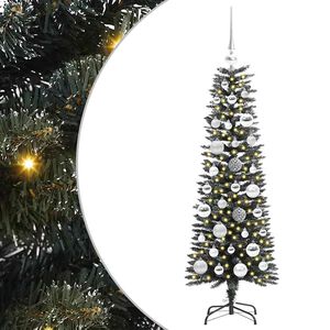 vidaXL Mű kar&aacute;csonyfa 150 LED-del Z&ouml;ld 120 cm PVC &eacute;s Műanyag &eacute;s Ac&eacute;l