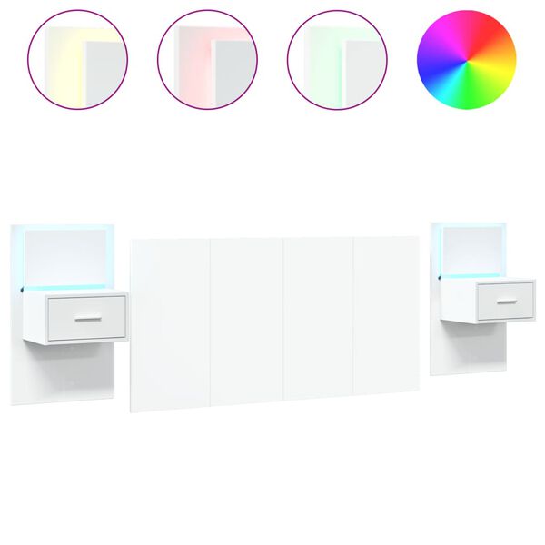 vidaXL feh&eacute;r szerelt fa &aacute;gyfejt&aacute;mla szekr&eacute;nyekkel 160 cm