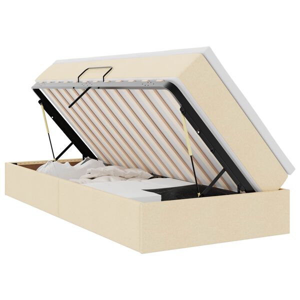 vidaXL &Aacute;gy t&aacute;rol&oacute;val &eacute;s matraccal Kr&eacute;m 90 x 190 cm Poli&eacute;szter