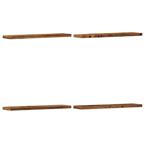 vidaXL 4 db antik fa sz&iacute;nű szerelt fa fali polc 40 x 20 x 1,5 cm