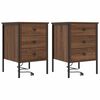 vidaXL &Eacute;jjeliszekr&eacute;ny 2 pcs Barna T&ouml;lgy 42 x 41 x 61 cm Faanyag