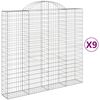 vidaXL 9 db íves horganyzott vas gabion kosár 200x50x180/200 cm