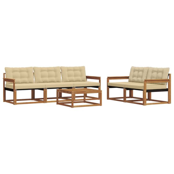 vidaXL K&uuml;lt&eacute;ri kanap&eacute; szett p&aacute;rn&aacute;val 6 pcs Term&eacute;szetes &eacute;s b&eacute;zs