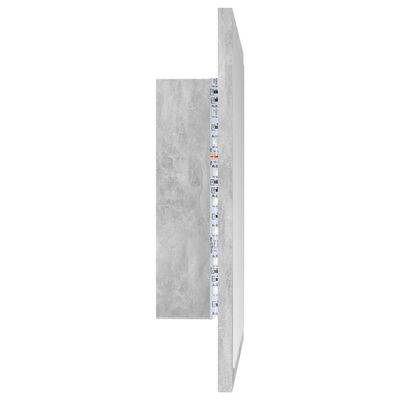 vidaXL betonszürke akril LED-es fürdőszobatükör 40x8,5x37 cm
