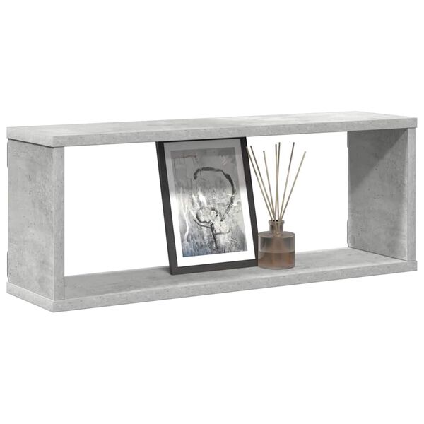 vidaXL 4 db betonsz&uuml;rke szerelt fa n&eacute;gysz&ouml;gű fali polc 60 x 15 x 23 cm