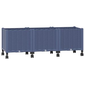 vidaXL Kerekes Kerti &Uuml;ltető K&eacute;k Sz&uuml;rke 120 x 40 x 48 cm PP