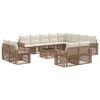vidaXL Kerti Kanap&eacute; Szett 13 pcs Beige &eacute;s Kr&eacute;msz&iacute;nű polirattan