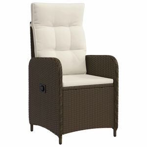 vidaXL Fekvő Kerti Sz&eacute;k p&aacute;rn&aacute;val Barna &eacute;s Kr&eacute;mfeh&eacute;r 57 x 63 x 94 cm