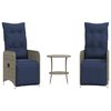 vidaXL 2 db sz&uuml;rke polyrattan d&ouml;nthető kerti sz&eacute;k asztallal