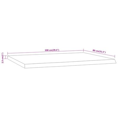 vidaXL tömör akácfa téglalap alakú asztallap 100 x 80 x 2,5 cm