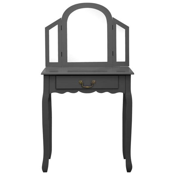 vidaXL sz&uuml;rke cs&aacute;sz&aacute;rfa MDF f&eacute;s&uuml;lk&ouml;dőasztal &uuml;lők&eacute;vel 65x36x128 cm