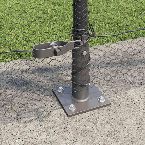 vidaXL Ker&iacute;t&eacute;soszlop Sz&uuml;rke 50 x 1 m (13 mm r&aacute;cs) Ac&eacute;l &eacute;s PVC