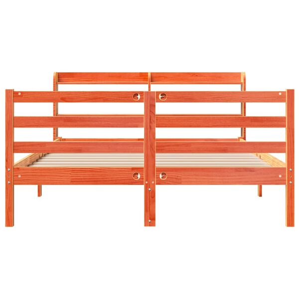 vidaXL viaszbarna tömör fenyőfa ágy matrac nélkül 140 x 200 cm