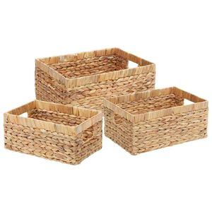 vidaXL T&aacute;rol&oacute;kosarak 3 pcs Term&eacute;szetes 40 x 30 x 18 cm V&iacute;zi j&aacute;cint