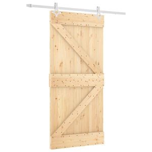 vidaXL Cs&uacute;sz&oacute; ajt&oacute; 95 x 210 cm Szil&aacute;rd Fenyőfa (Nem Kezelt)