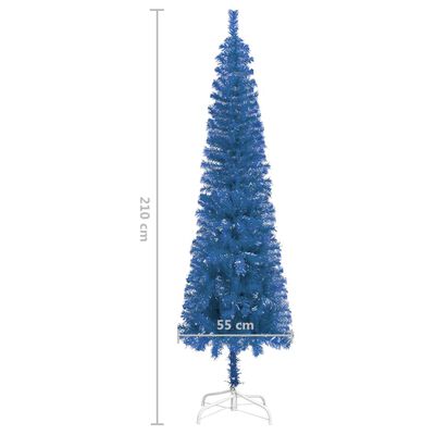 vidaXL kék vékony karácsonyfa 210 cm