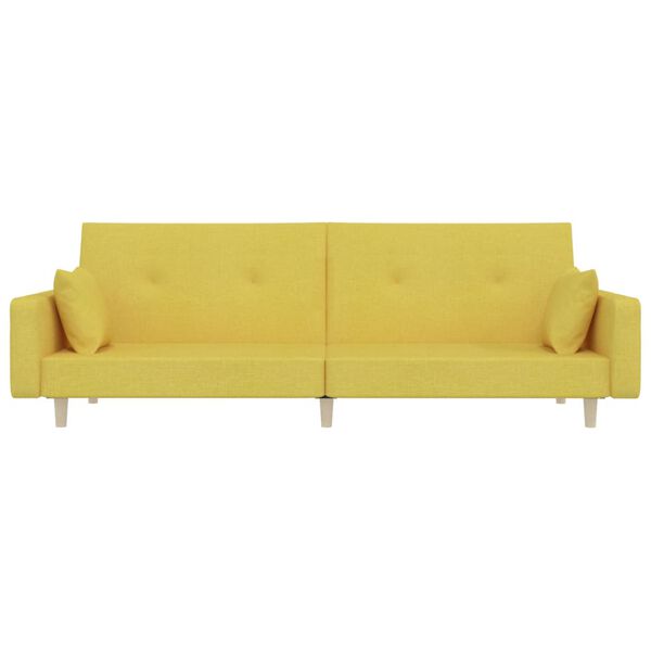 vidaXL k&eacute;tszem&eacute;lyes z&ouml;ld sz&ouml;vet kanap&eacute;&aacute;gy k&eacute;t p&aacute;rn&aacute;val