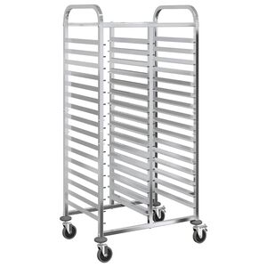 vidaXL rozsdamentes ac&eacute;lb&oacute;l t&aacute;lc&aacute;s kocsi 32 GN t&aacute;rol&oacute;val 75x55x162,5cm