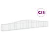 vidaXL 25 db &iacute;ves horganyzott vas gabion kos&aacute;r 400x30x40/60 cm