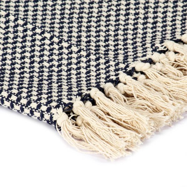 vidaXL tengerészkék pamutpléd 125 x 150 cm