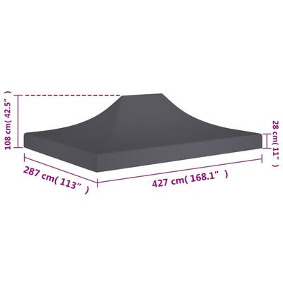 vidaXL antracitszürke tető partisátorhoz 4,5 x 3 m 270 g/m²