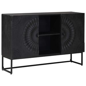 vidaXL Sz&eacute;f Fekete 105 x 30 x 68 cm T&ouml;m&ouml;r Mang&oacute;fa &eacute;s Műszaki Fa