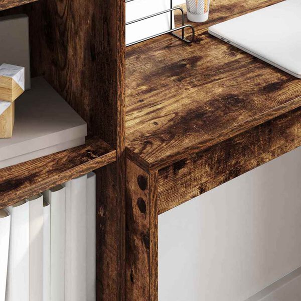 vidaXL Asztal fi&oacute;kkal 2 pcs F&uuml;st&ouml;lt t&ouml;lgy