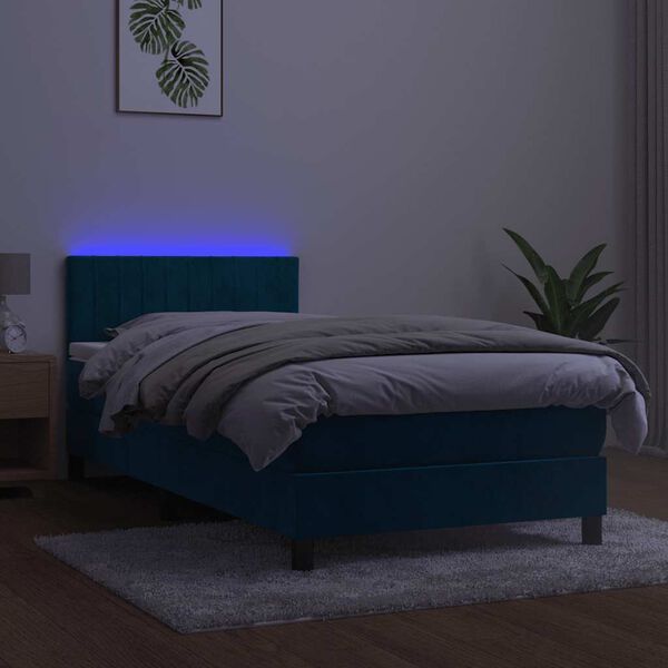 vidaXL s&ouml;t&eacute;tk&eacute;k b&aacute;rsony rug&oacute;s &eacute;s LED-es &aacute;gy matraccal 90x190 cm