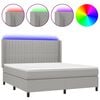 vidaXL vil&aacute;gossz&uuml;rke sz&ouml;vet rug&oacute;s &eacute;s LED-es &aacute;gy matraccal 160x200 cm