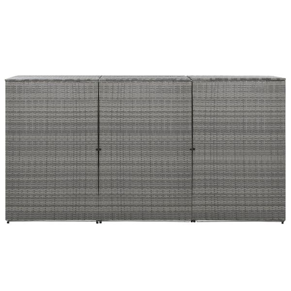 vidaXL antracit polyrattan kukat&aacute;rol&oacute; 3 kerekes kuk&aacute;hoz 229x78x120 cm