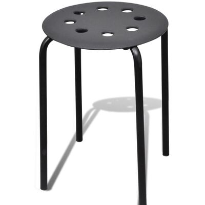 vidaXL 4 db fekete rakásolható műanyag szék
