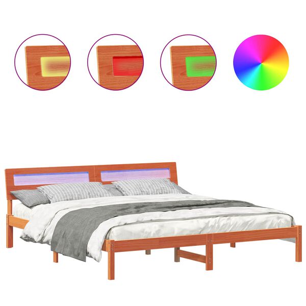 vidaXL &Aacute;gykeret fejt&aacute;ml&aacute;val Faggy&uacute; barna 180 x 200 cm T&ouml;m&ouml;r fenyőfa