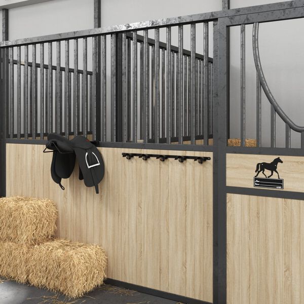 vidaXL fekete vas kant&aacute;rakaszt&oacute; 5 akaszt&oacute;val 5 kant&aacute;rhoz