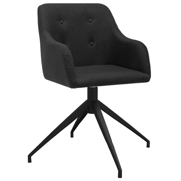 vidaXL 6 db fekete sz&ouml;vet forg&oacute; &eacute;tkezősz&eacute;k