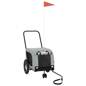 vidaXL sz&uuml;rke-fekete oxford sz&ouml;vet &eacute;s vas kis&aacute;llatsz&aacute;ll&iacute;t&oacute; ut&aacute;nfut&oacute;