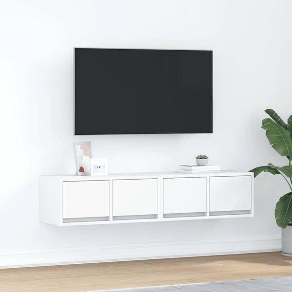 vidaXL 2 db feh&eacute;r szerelt fa TV-szekr&eacute;ny 60x31x25,5 cm