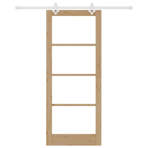 vidaXL Cs&uacute;sz&oacute; ajt&oacute; Term&eacute;szetes 86 x 211 cm T&ouml;m&ouml;r fenyőfa &eacute;s &uuml;veg