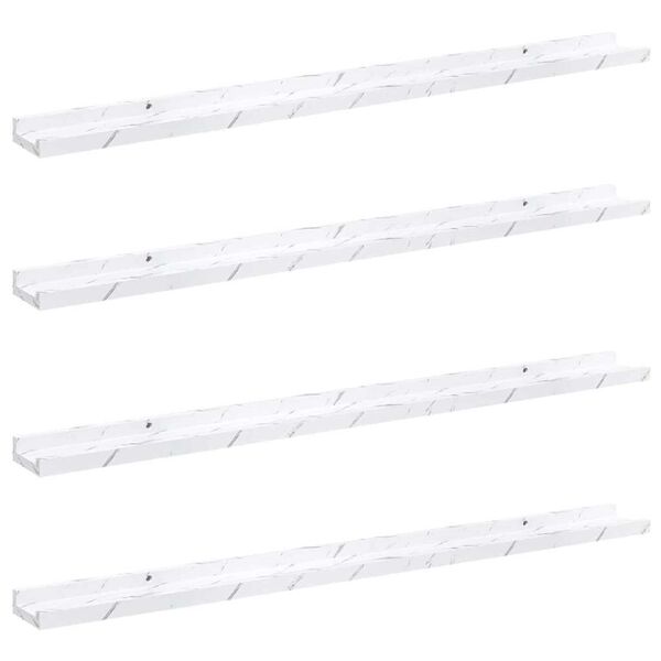 vidaXL Falpolc polcokkal 4 pcs Feh&eacute;r m&aacute;rv&aacute;ny 100 x 9 x 3 cm Faanyag