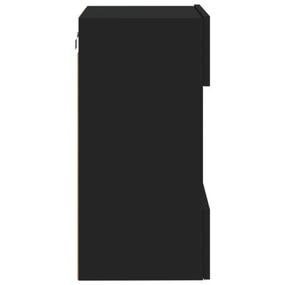 vidaXL fekete fali TV-szekrény LED-világítással 40x30x60,5 cm