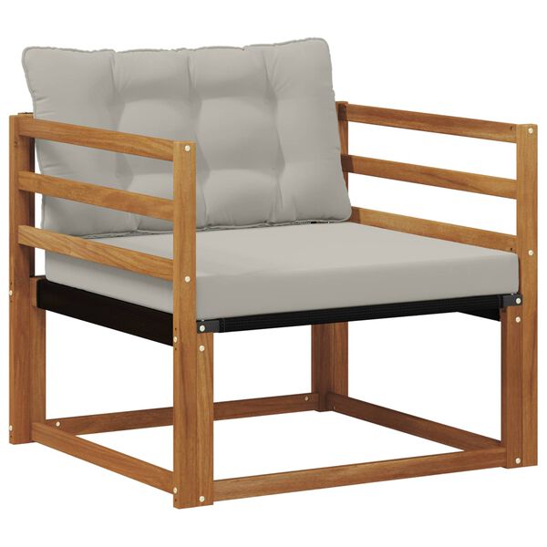 vidaXL K&uuml;lt&eacute;ri kanap&eacute; szett T&ouml;m&ouml;r ak&aacute;cfa &eacute;s textil&eacute;n Term&eacute;szetes