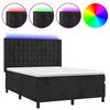 vidaXL fekete b&aacute;rsony rug&oacute;s &eacute;s LED-es &aacute;gy matraccal 140x200 cm