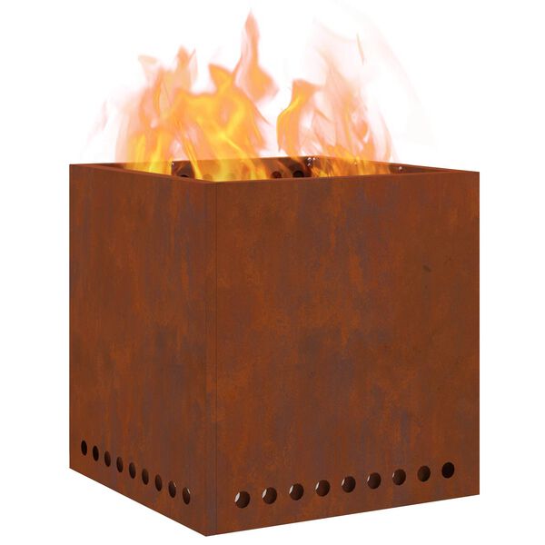 vidaXL F&uuml;stmentes Tűzhely Barna 48 x 48 x 50 cm Időj&aacute;r&aacute;s&aacute;ll&oacute; ac&eacute;l