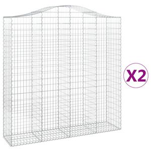 vidaXL 2 db &iacute;ves horganyzott vas gabion kos&aacute;r 200x50x200/220 cm