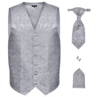 Férfi Paisley ezüst színű esküvői mellényszett 52-es méret